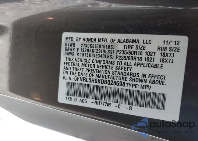 5FNRL5H9XDB028698: 43095317