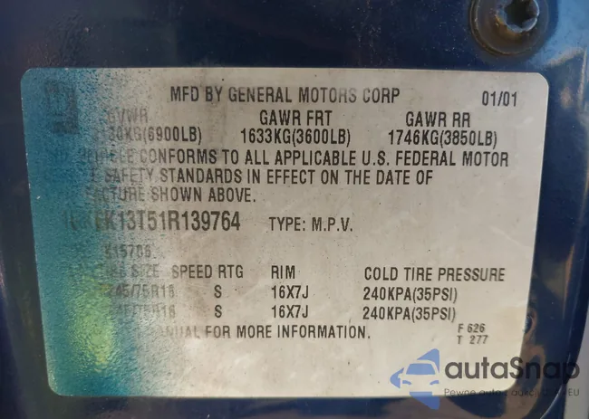 1GKEK13T51R139764: 43095542