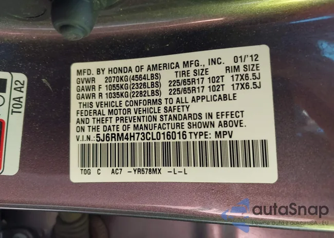 5J6RM4873CL016016: 43095583