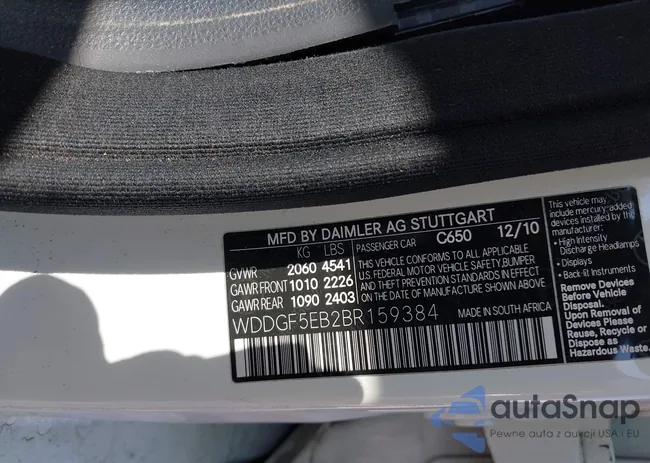 WDDGF5EB2BR159384: 43094738