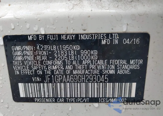 JF1GPAA69GH293045: 43094860