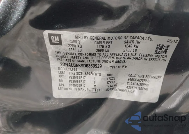 2GNALBEK9D6369929: 43094865