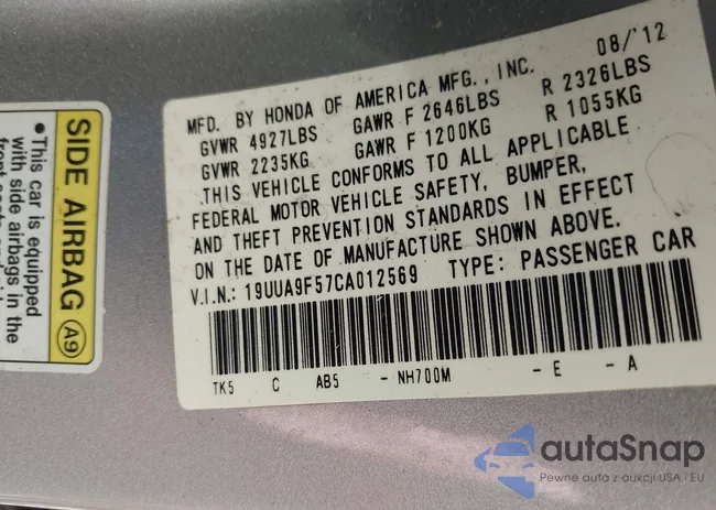 19UUA9F57CA012569: 43094880