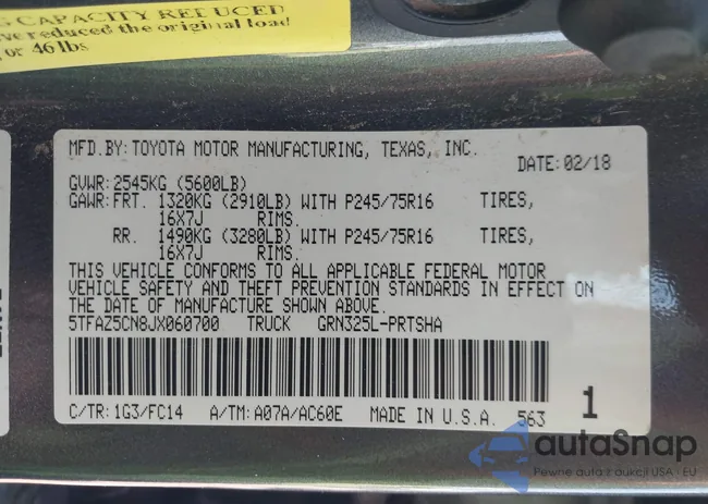 5TFAZ5CN8JX060700: 43095043