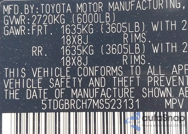 5TDGBRCH7MS523131: 43096151