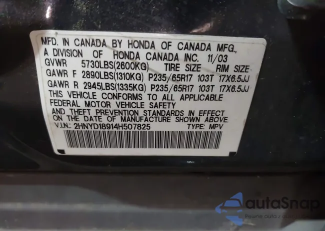 2HNYD18914H507825: 43096208