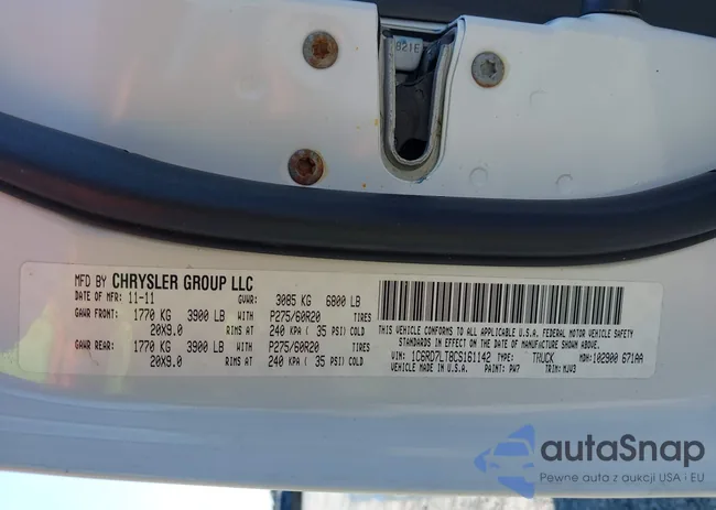 1C6RD7LT8CS161142: 43096274