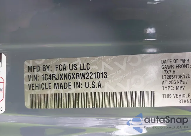 1C4RJXN6XRW221013: 43096377