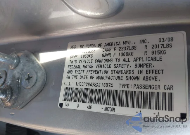 1HGCP26478A116074: 43096398