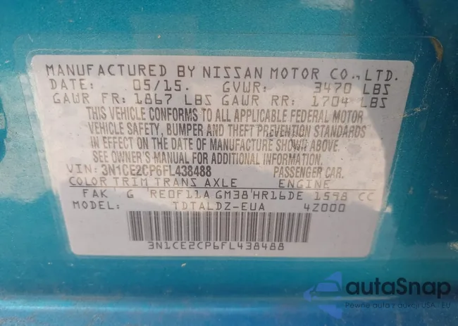 3N1CE2CP6FL438488: 43096404