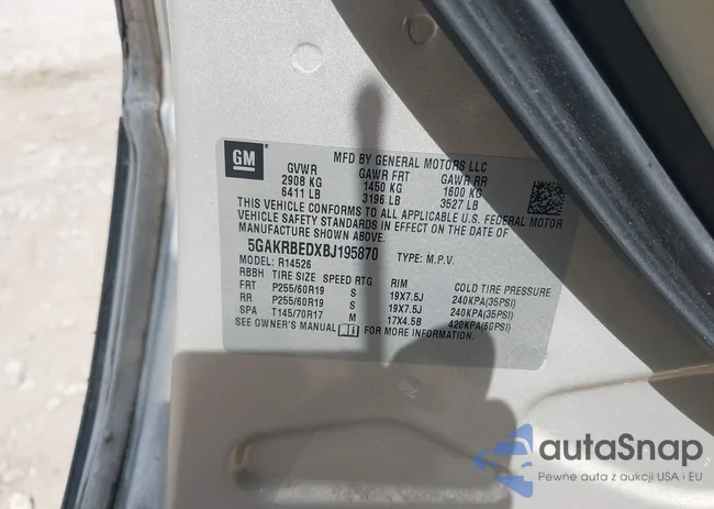 5GAKRBEDXBJ195870: 43096449