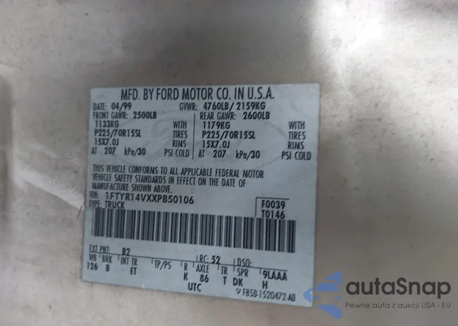 1FTYR14VXXPB50106: 43096467