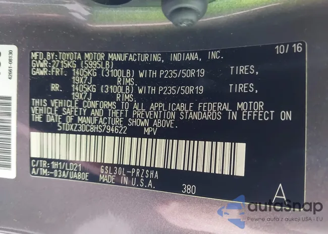 5TDXZ3DC8HS794622: 43096493