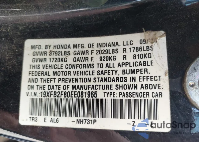 19XFB2F80EE081965: 43096497