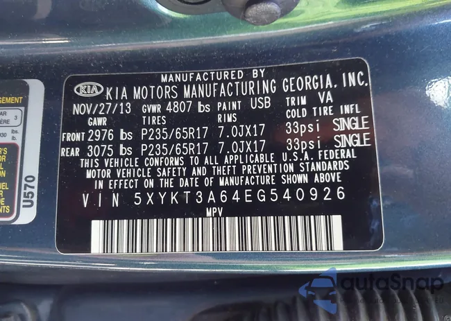 5XYKT3A64EG540926: 43096560