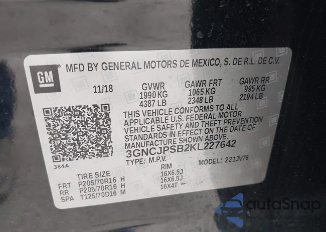 3GNCJPSB2KL227642: 43096584