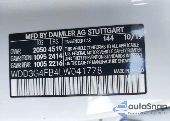 WDD3G4FB4LW041778: 43096592