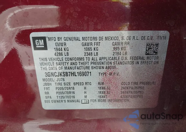 3GNCJKSB7HL169071: 43096612