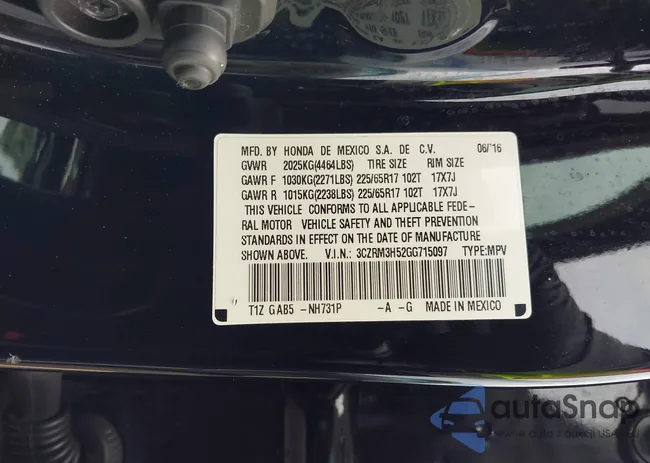 3CZRM3H52GG715097: 43096614