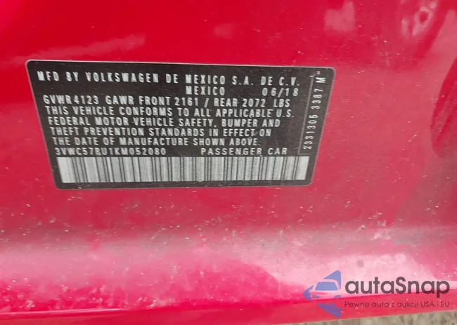 3VWC57BU1KM052080: 43096726