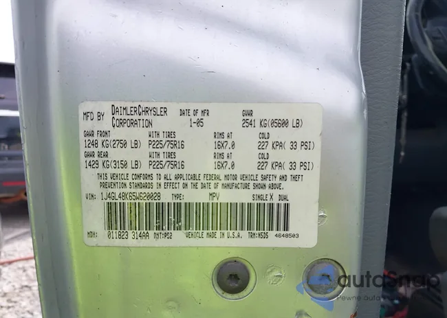 1J4GL48K65W620028: 43095806