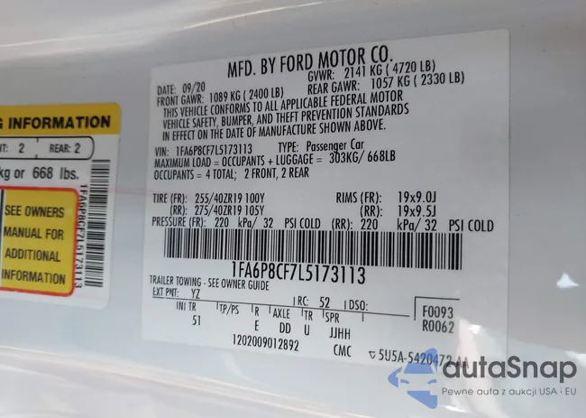 1FA6P8CF7L5173113: 43095828