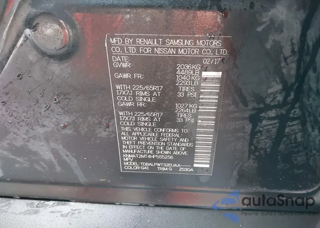 KNMAT2MT4HP555256: 43095877