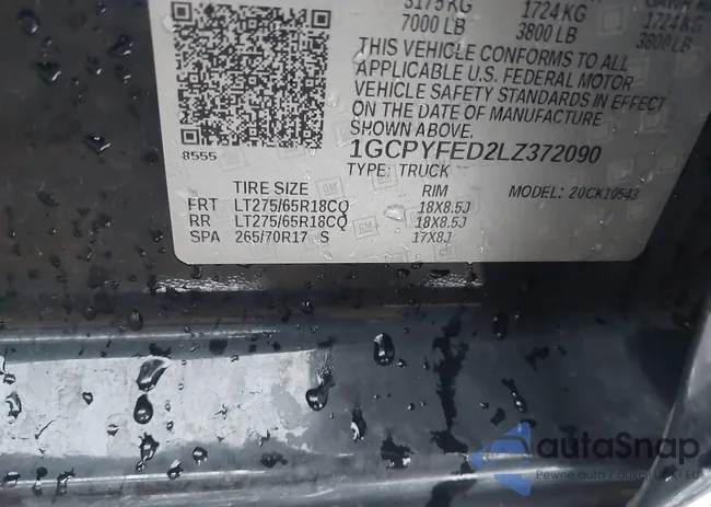 1GCPYFED2LZ372090: 43095905