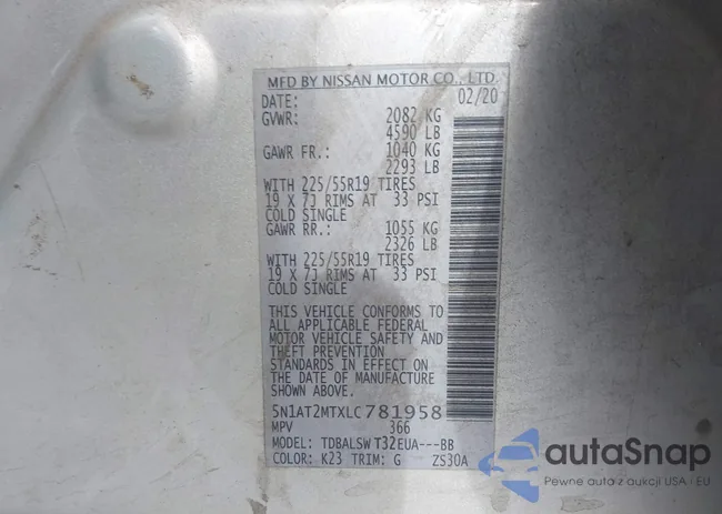 5N1AT2MTXLC781958: 43096081