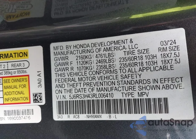 5J6RS3H43RL006410: 43097251