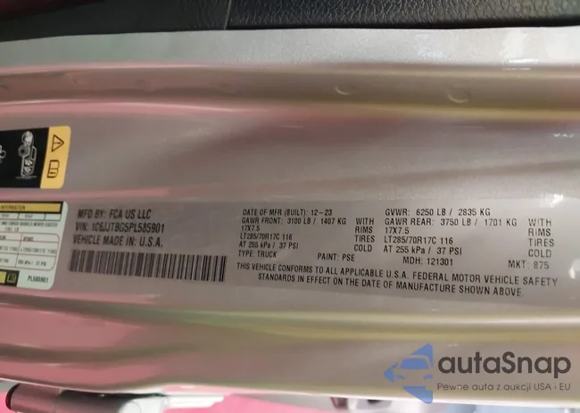 1C6JJTBG5PL585901: 43097297