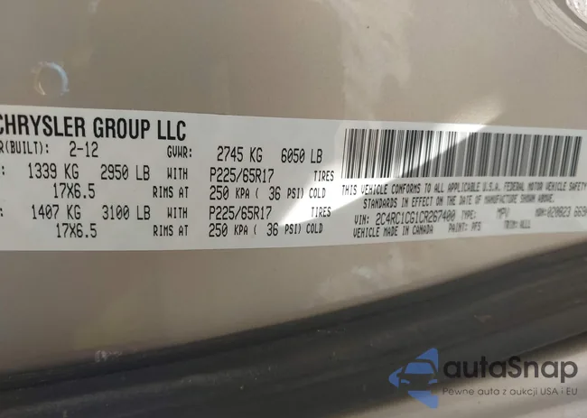 2C4RC1CG1CR267400: 43097331