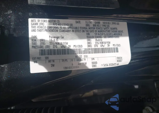 1FADP3J22EL460562: 43097385