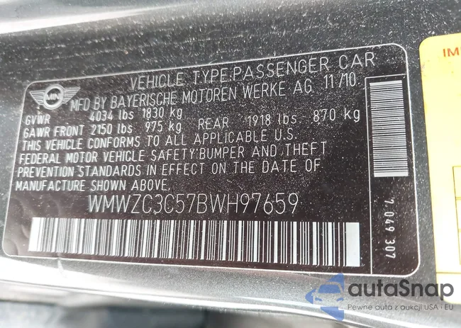 WMWZC3C57BWH97659: 43097433