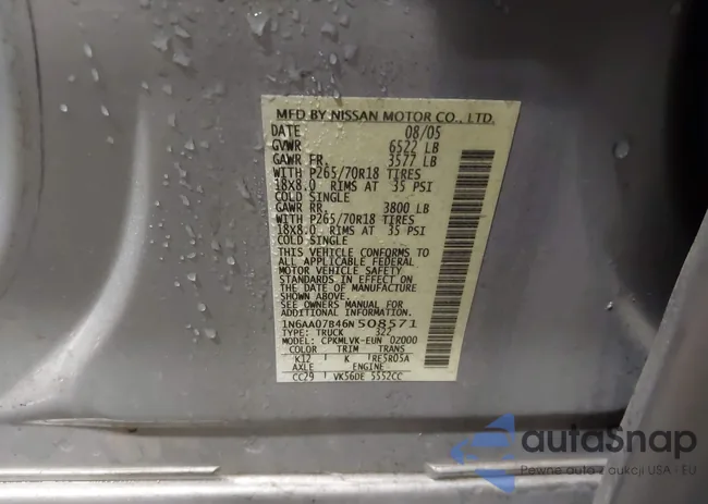 1N6AA07B46N508571: 43097453