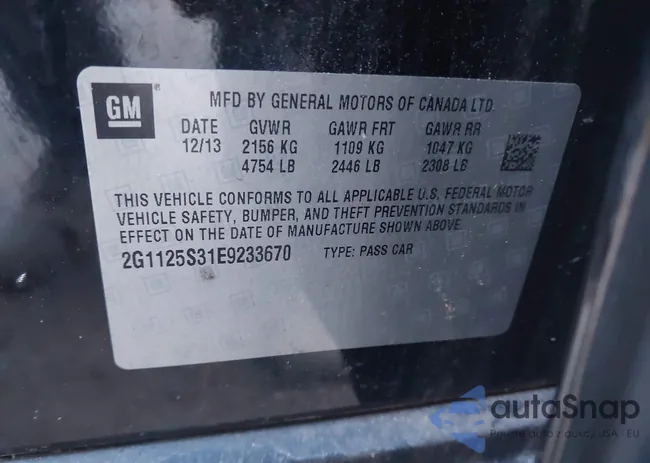 2G1125S31E9233670: 43097465