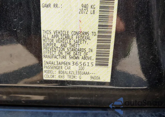 1N4AL3AP6EN365615: 43097508