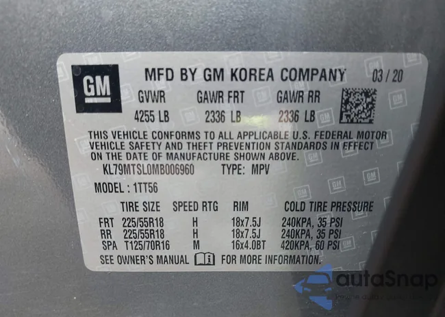 KL79MTSL0MB006960: 43097620