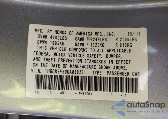 1HGCR2F30GA059281: 43097650