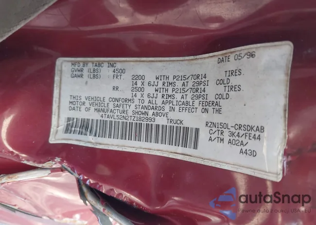 4TAVL52N2TZ182993: 43097684