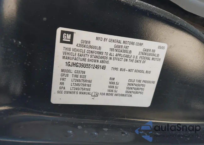 1GJHG39U551249149: 43096748