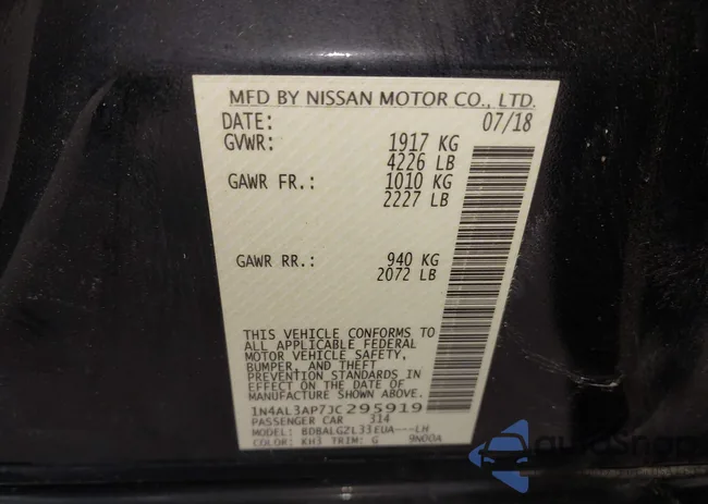 1N4AL3AP7JC295919: 43096853
