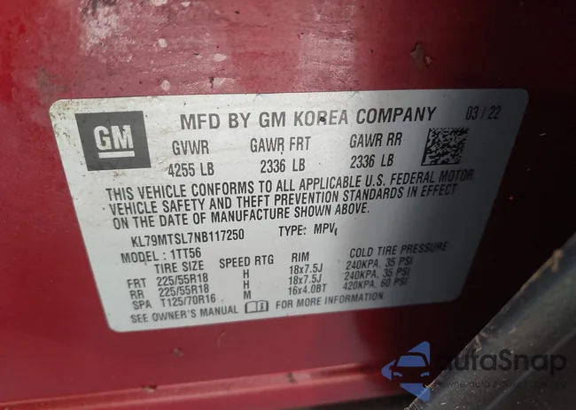 KL79MTSL7NB117250: 43096855