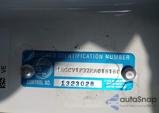 1HGCV1F32MA016160: 43096880