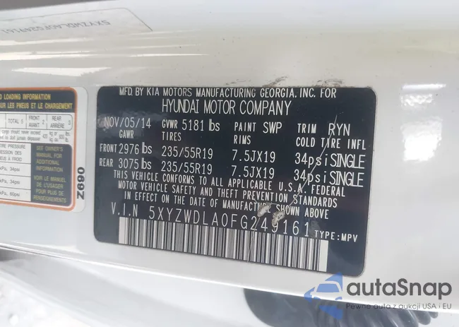 5XYZWDLA0FG249161: 43096978