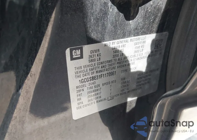 1GCGSBE31F1170961: 43097030