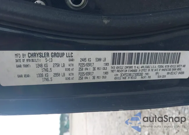 3C4PDCAB1DT695392: 43098134