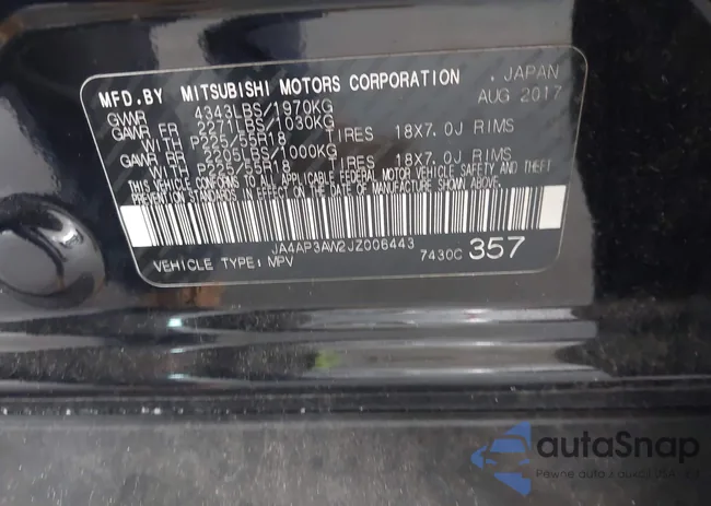 JA4AP3AW2JZ006443: 43098323