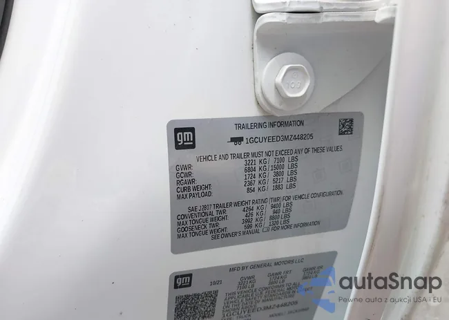 1GCUYEED3MZ448205: 43098330