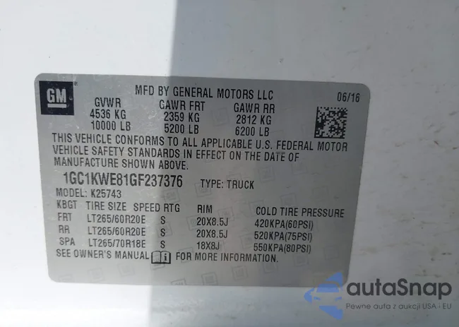 1GC1KWE81GF237376: 43098382